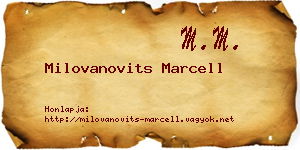 Milovanovits Marcell névjegykártya